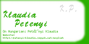 klaudia petenyi business card